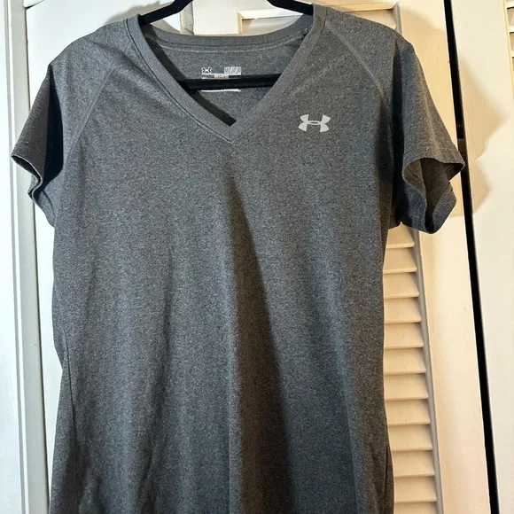 Under Armour Dark Gray V-Neck Shirt - Picture 3 of 5